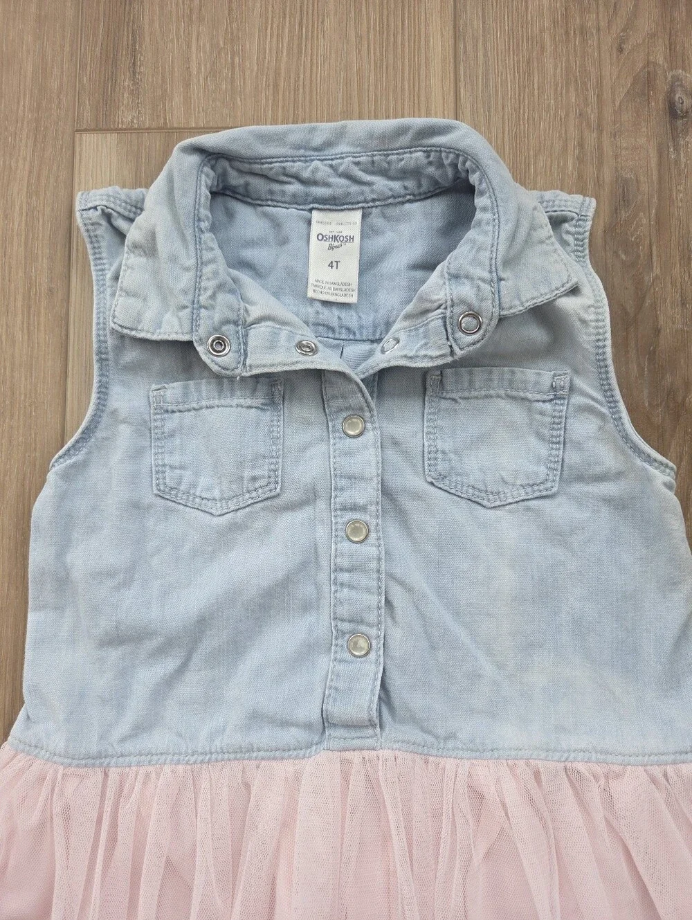 4t Oshkosh Bgosh Denim Tulle Tutu Dress